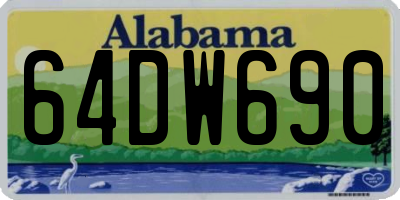 AL license plate 64DW690