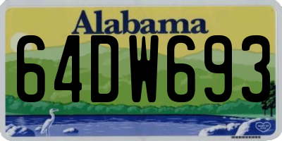 AL license plate 64DW693