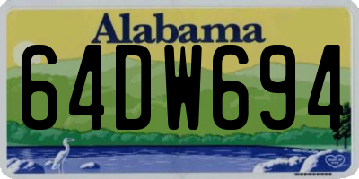 AL license plate 64DW694
