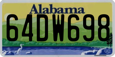 AL license plate 64DW698