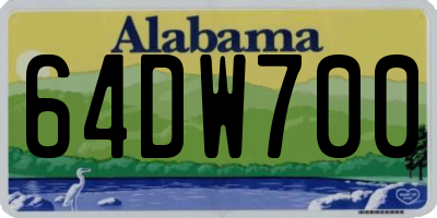 AL license plate 64DW700