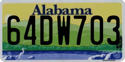 AL license plate 64DW703