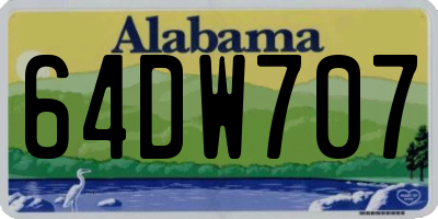 AL license plate 64DW707
