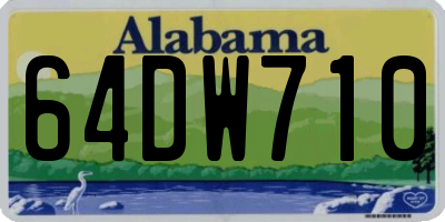 AL license plate 64DW710