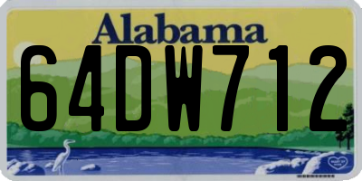 AL license plate 64DW712