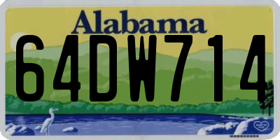 AL license plate 64DW714