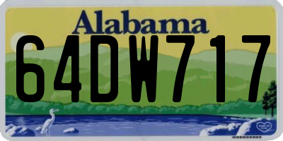 AL license plate 64DW717