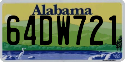 AL license plate 64DW721