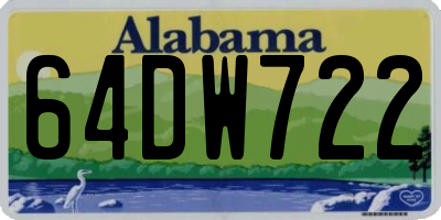 AL license plate 64DW722