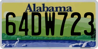 AL license plate 64DW723