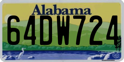 AL license plate 64DW724