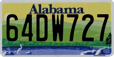 AL license plate 64DW727