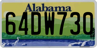 AL license plate 64DW730