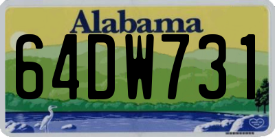 AL license plate 64DW731
