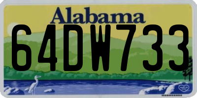 AL license plate 64DW733