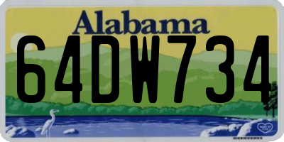 AL license plate 64DW734