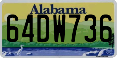 AL license plate 64DW736