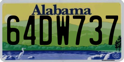 AL license plate 64DW737