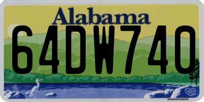 AL license plate 64DW740