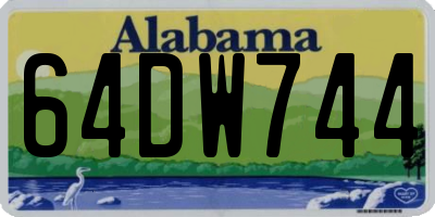 AL license plate 64DW744