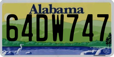 AL license plate 64DW747