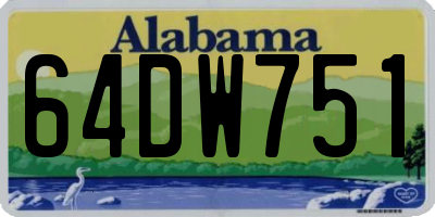 AL license plate 64DW751