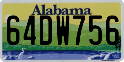 AL license plate 64DW756