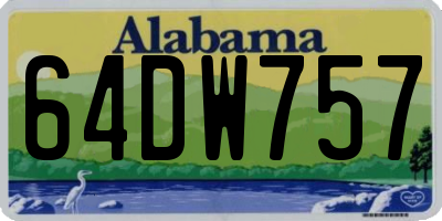 AL license plate 64DW757