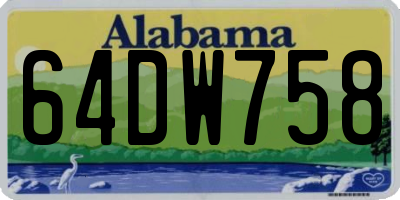 AL license plate 64DW758