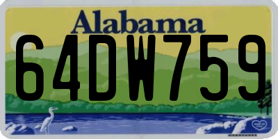 AL license plate 64DW759