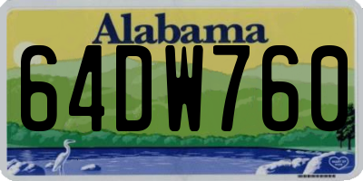 AL license plate 64DW760