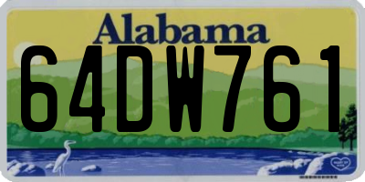 AL license plate 64DW761