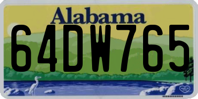 AL license plate 64DW765
