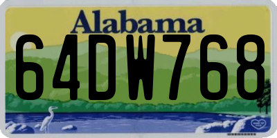 AL license plate 64DW768
