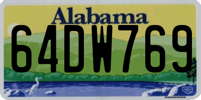 AL license plate 64DW769