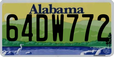 AL license plate 64DW772
