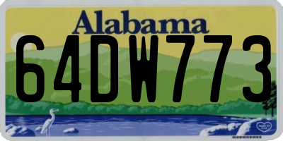 AL license plate 64DW773