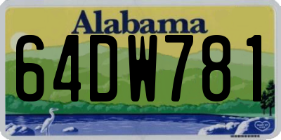 AL license plate 64DW781