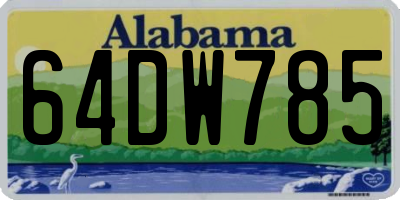 AL license plate 64DW785