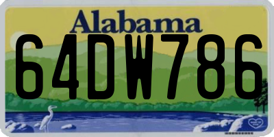 AL license plate 64DW786