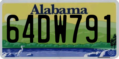 AL license plate 64DW791