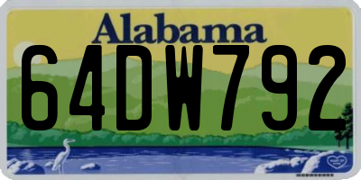 AL license plate 64DW792