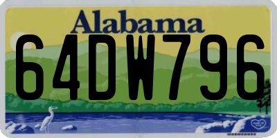 AL license plate 64DW796