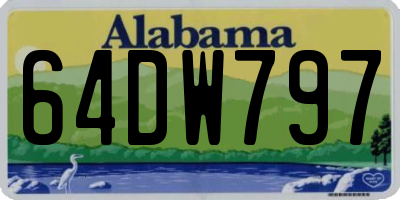 AL license plate 64DW797