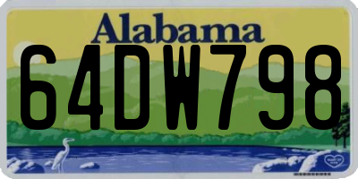 AL license plate 64DW798