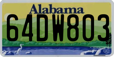 AL license plate 64DW803