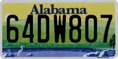 AL license plate 64DW807