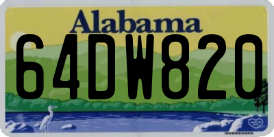 AL license plate 64DW820