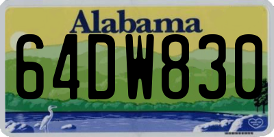 AL license plate 64DW830