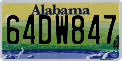 AL license plate 64DW847
